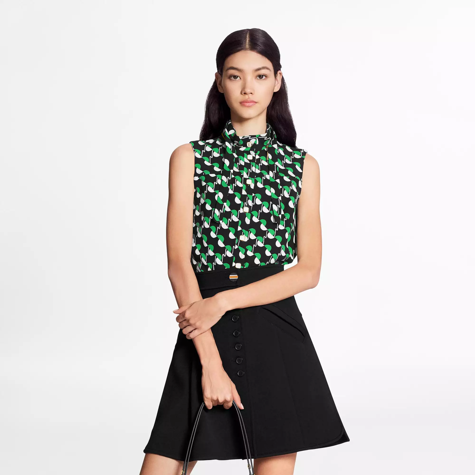 A-Line Button Up Mini Skirt