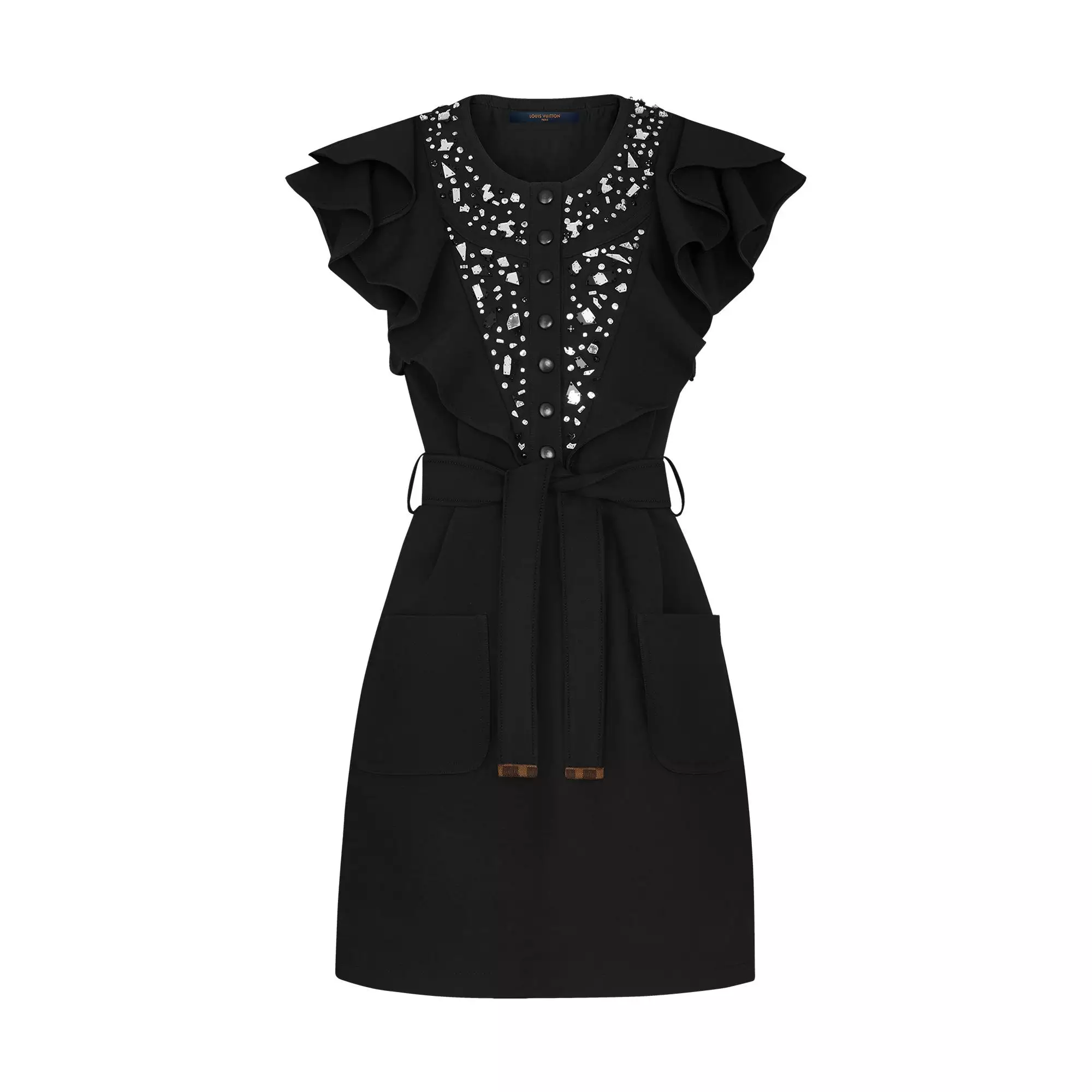 Belted Embroidered Dress