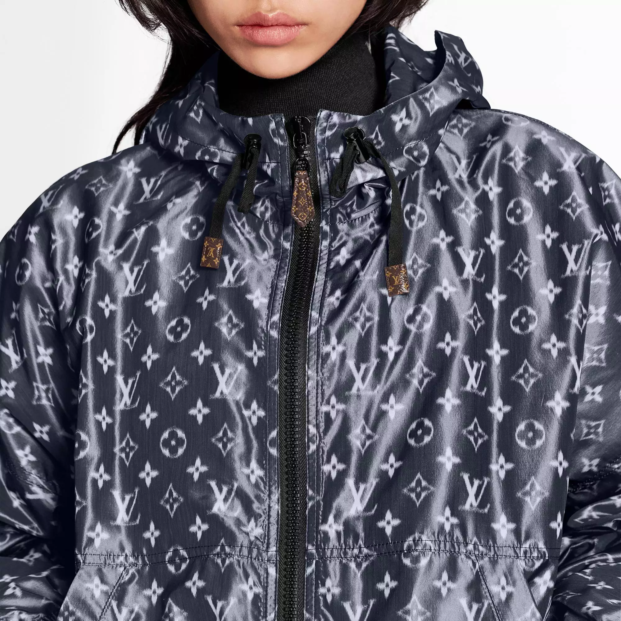 Blurry Monogram Hooded Parka