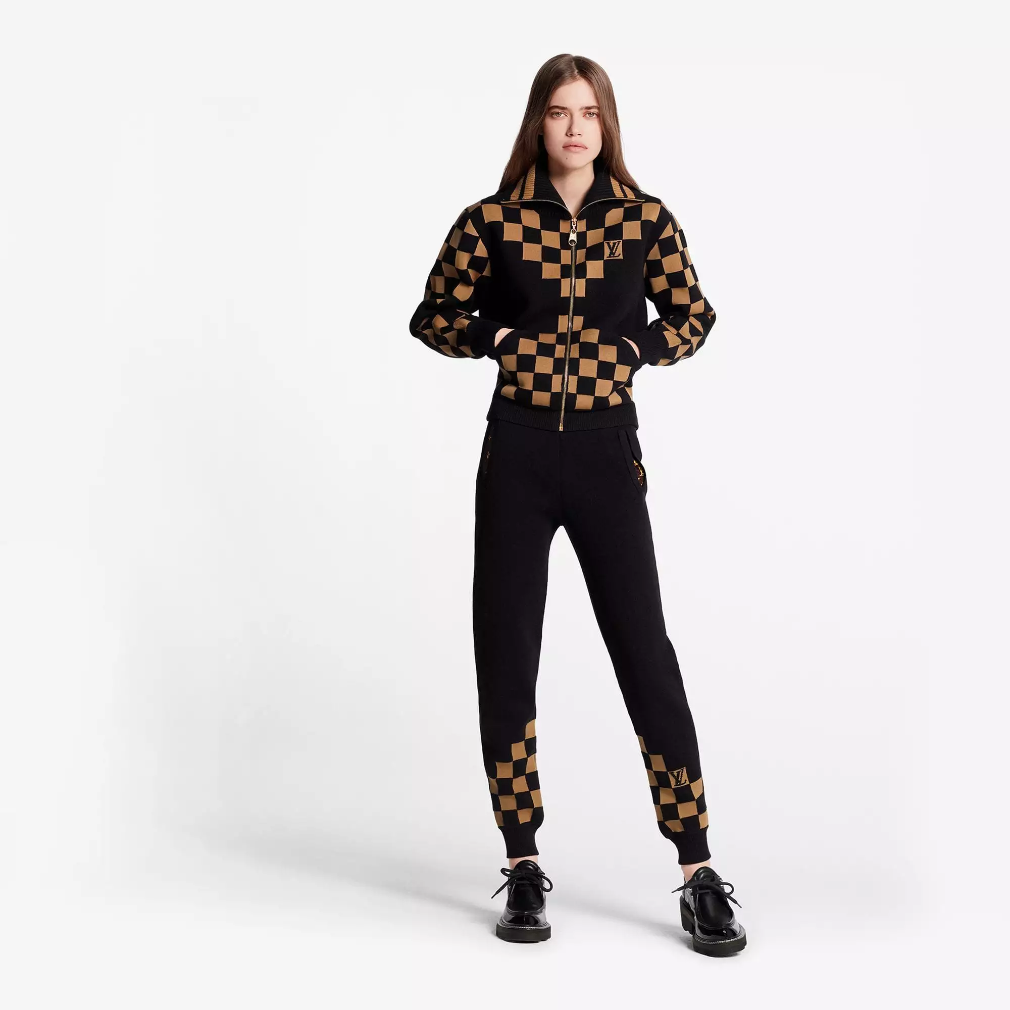 Checkerboard Knit Pant