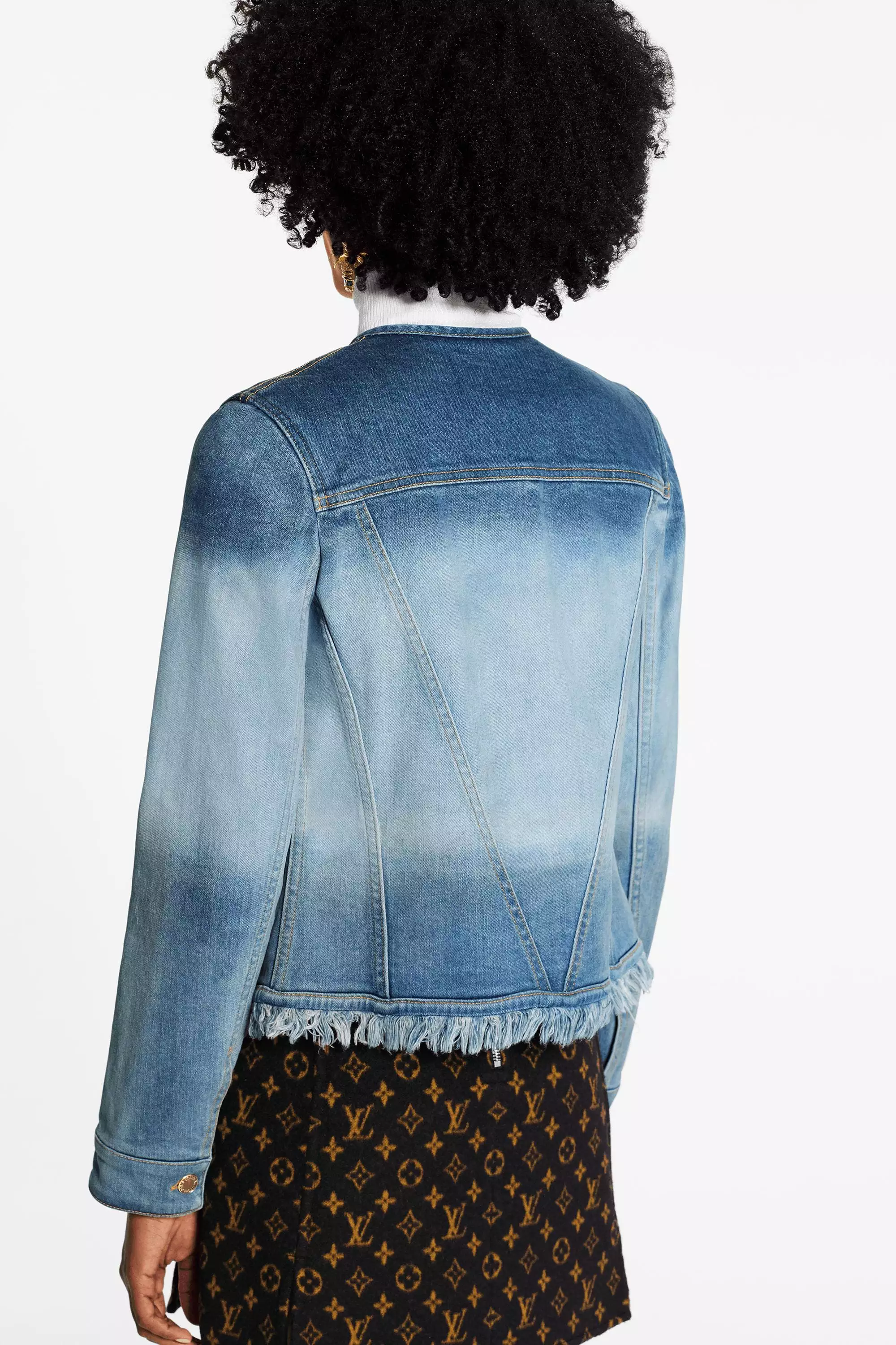 Collarless Jacket With Fringes