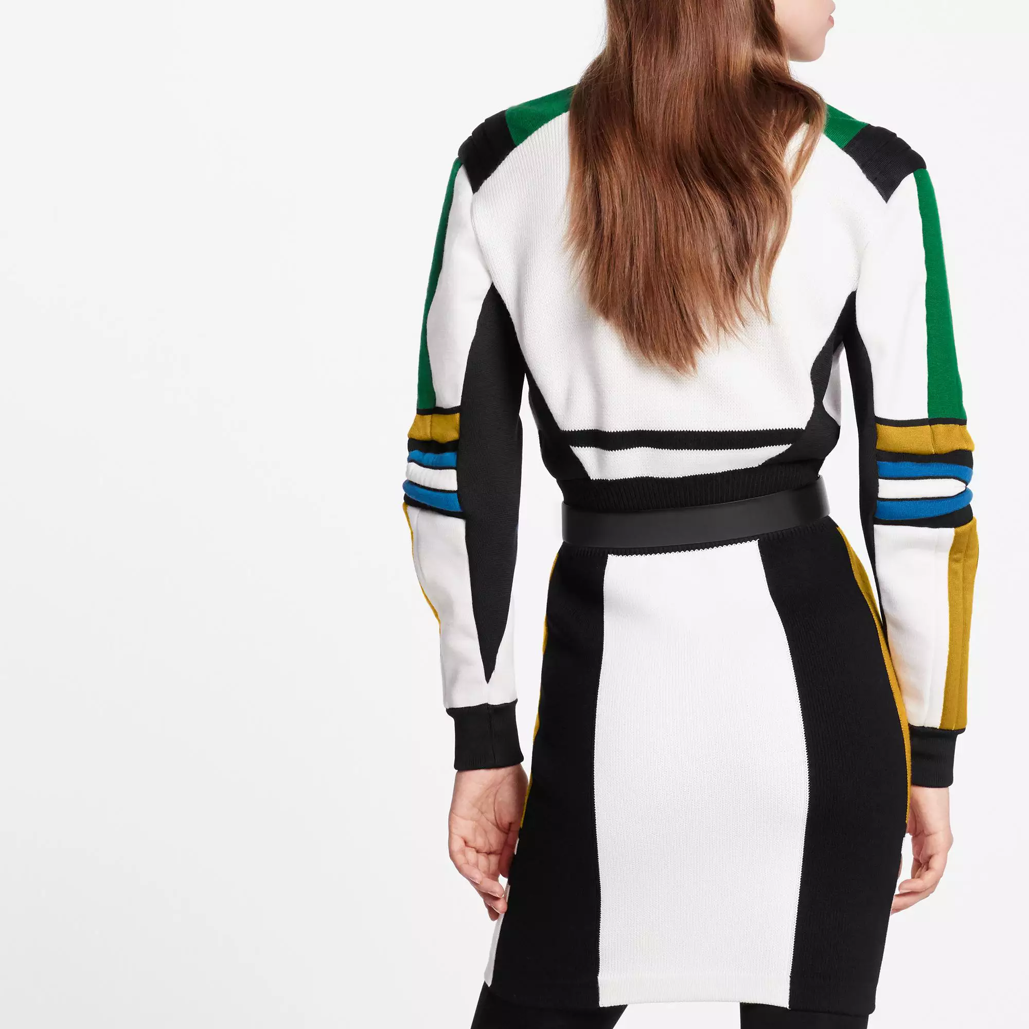 Colorblock Fitted Knit Dress