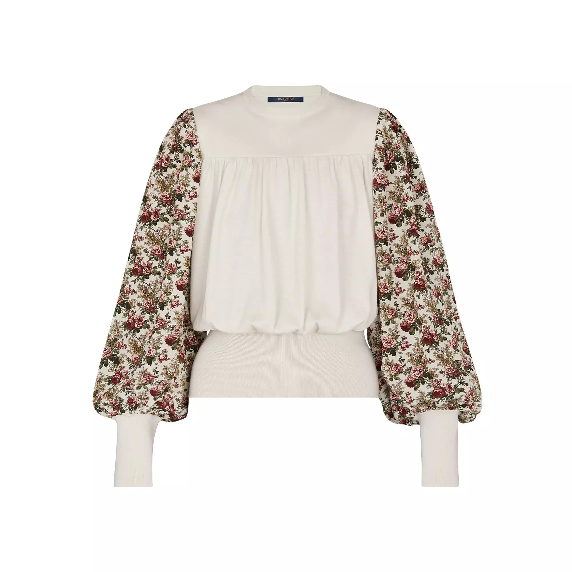 Floral Bi-Material Pullover