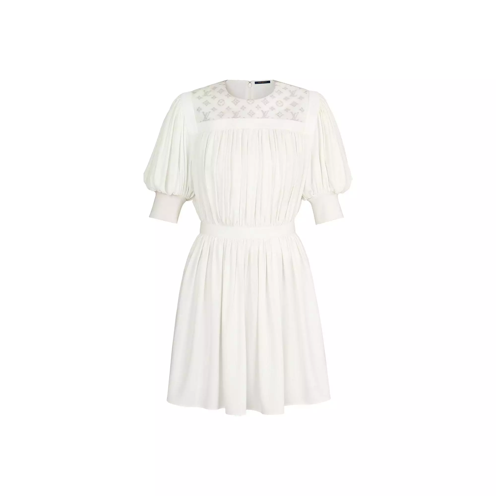 Fluid Dress With Embroidered Plastron