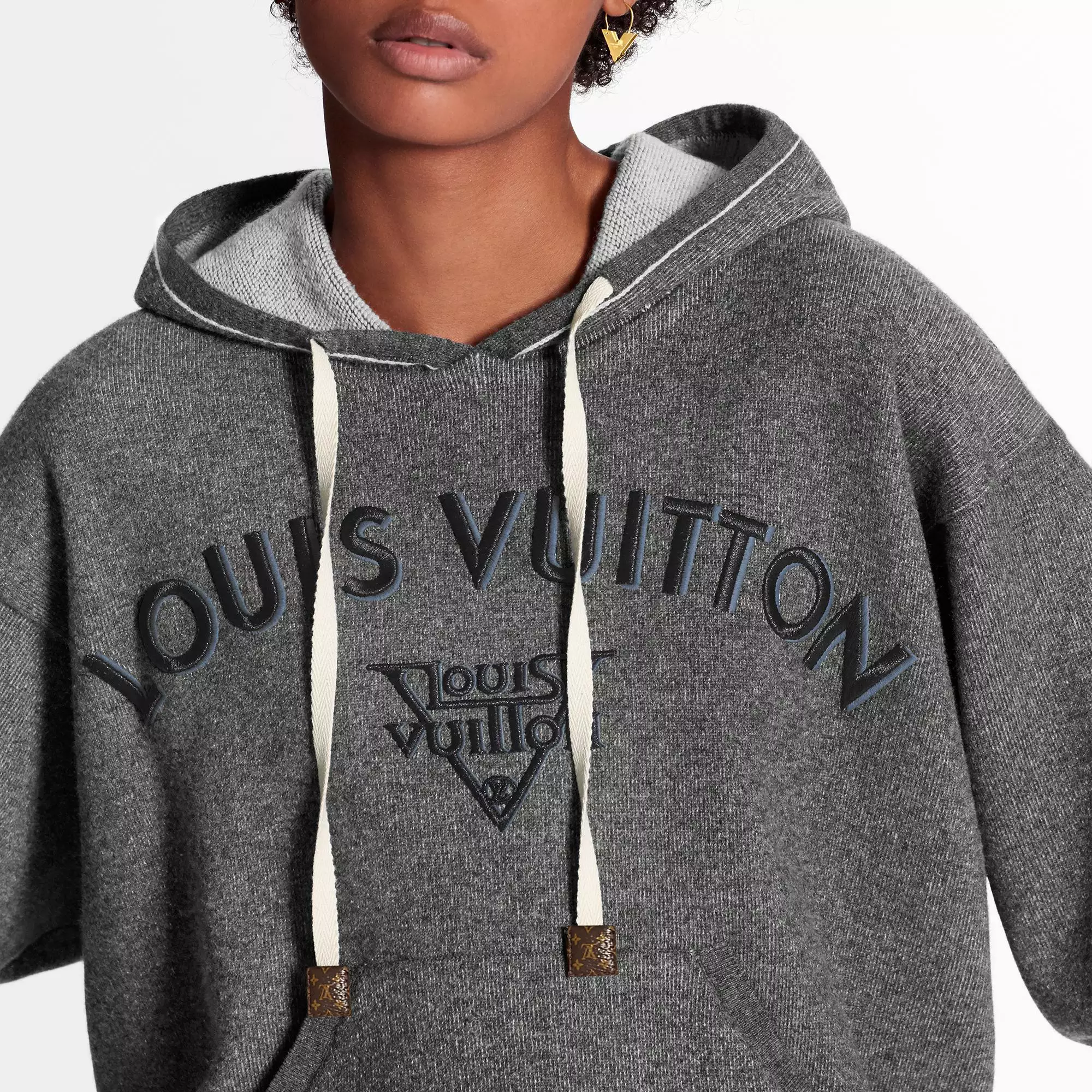 Hooded Pullover With LV Embroidery