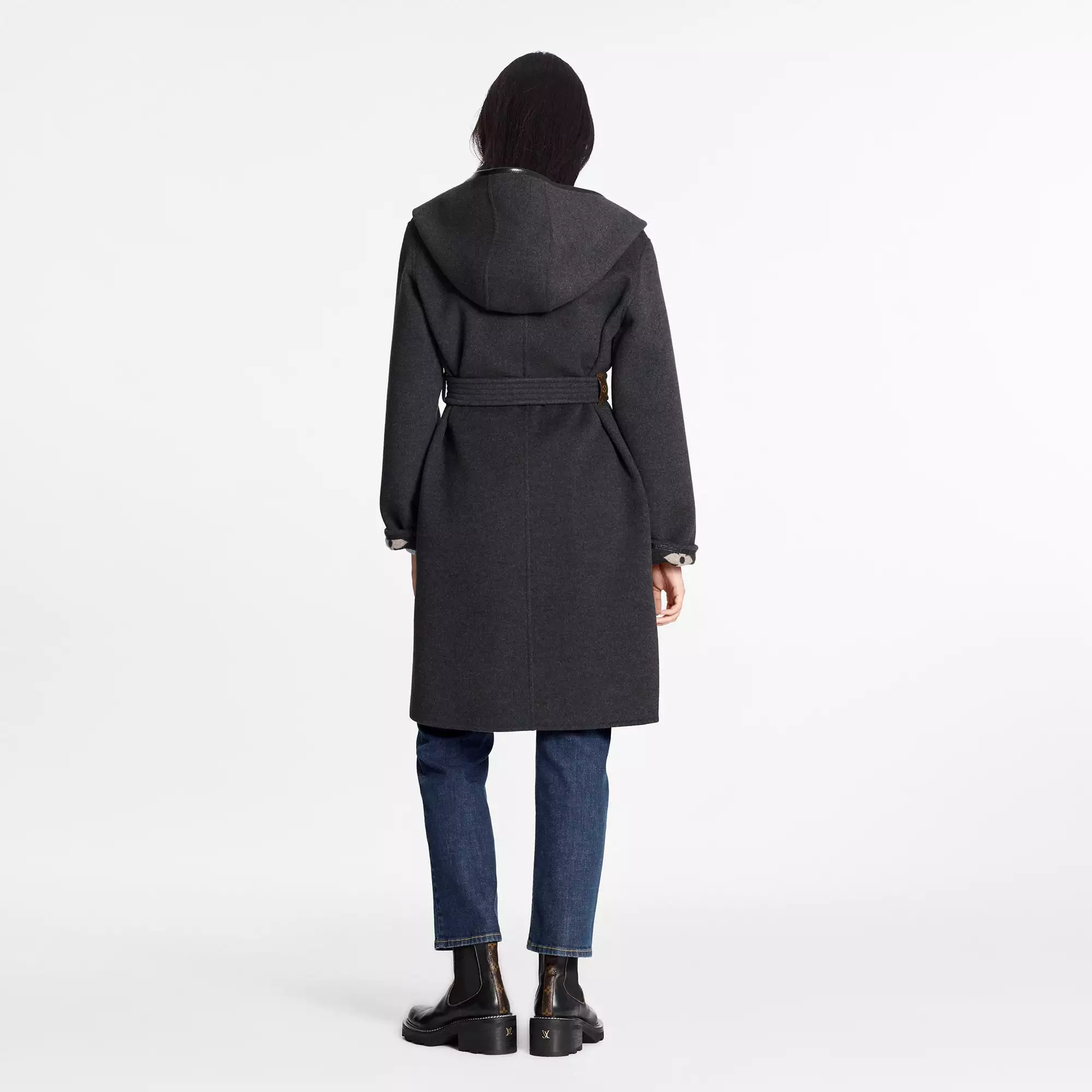 Hooded Wrap Coat With Belt