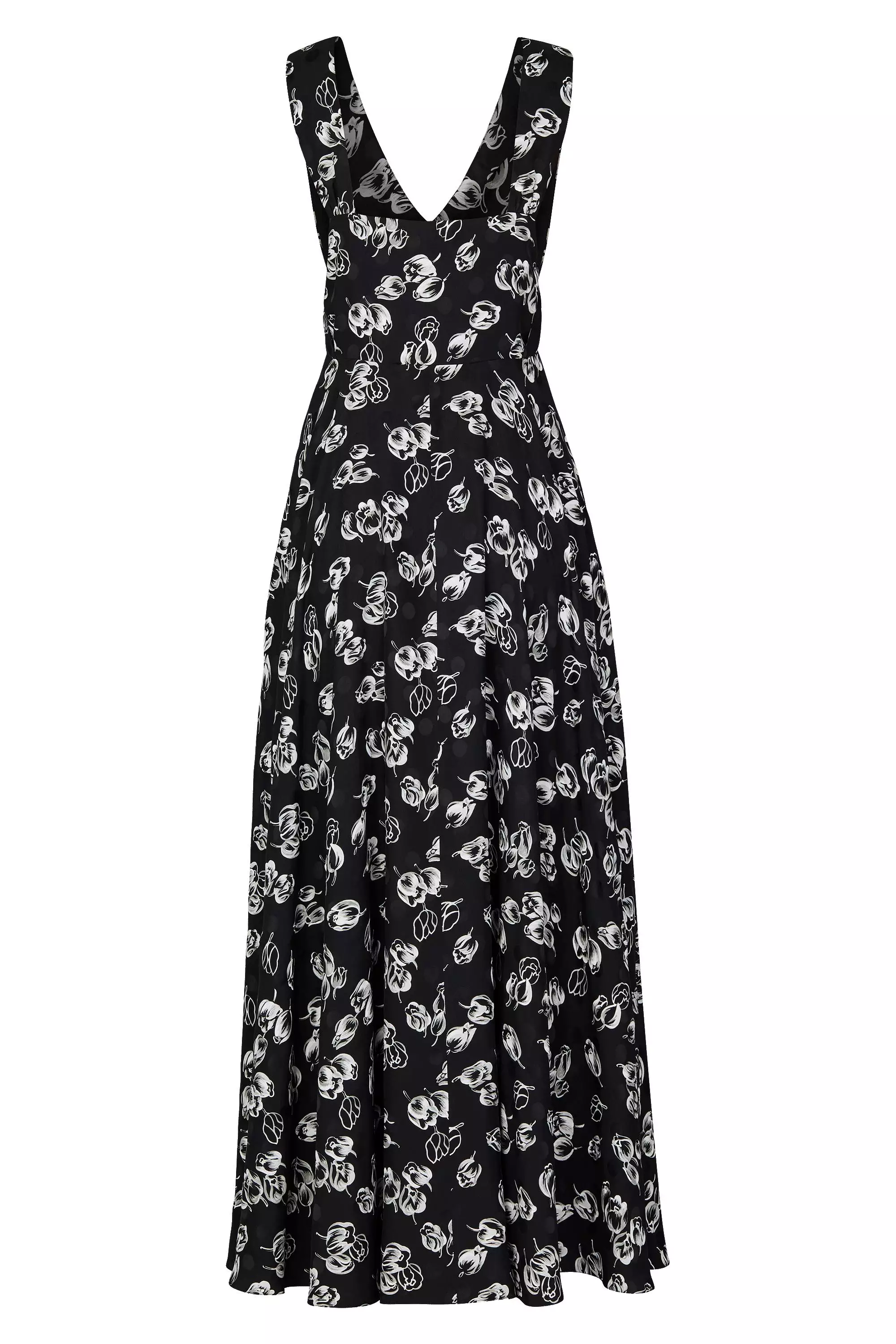 Long Print Sleeveless Evening Dress With Zip