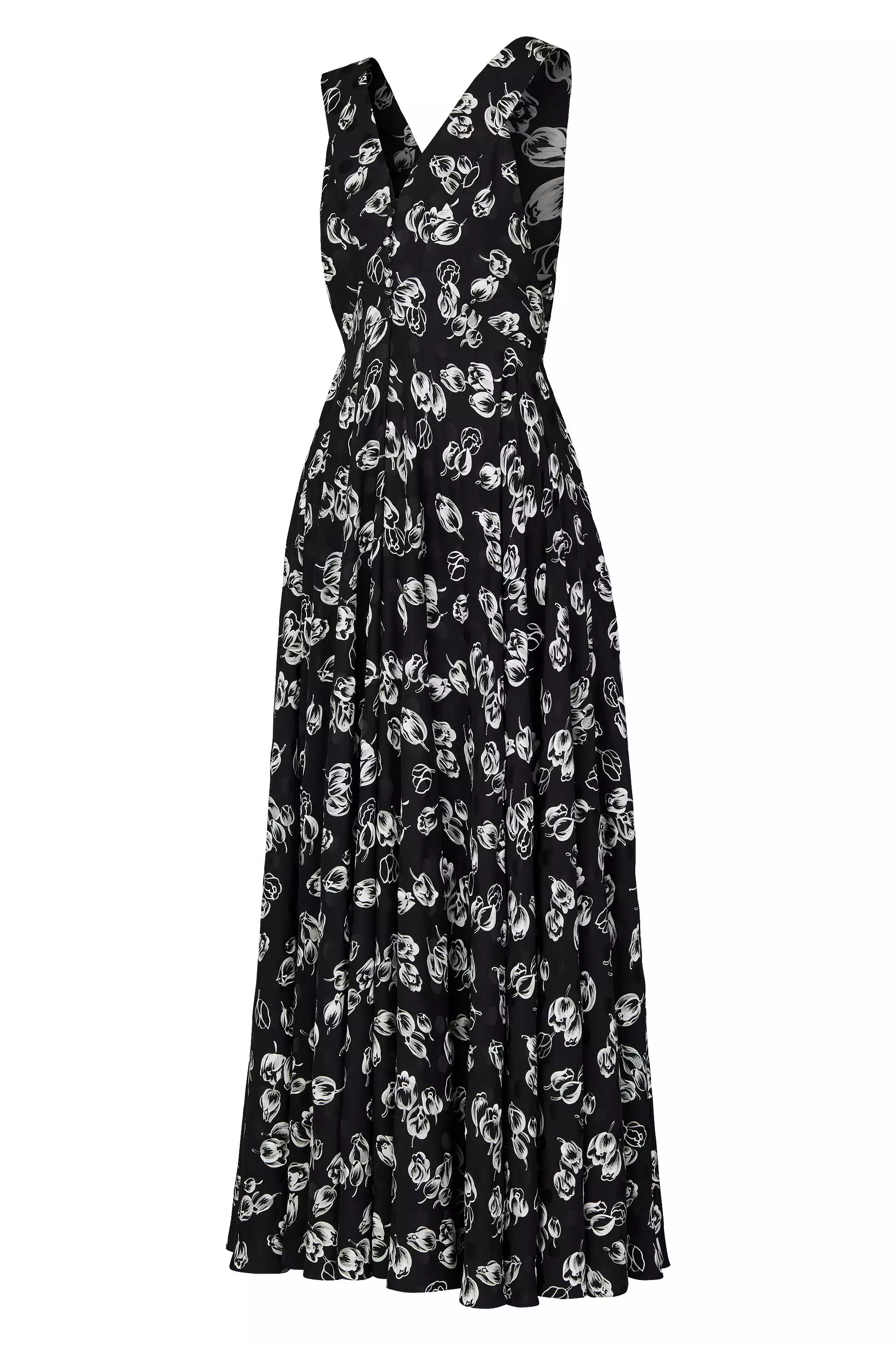 Long Print Sleeveless Evening Dress With Zip