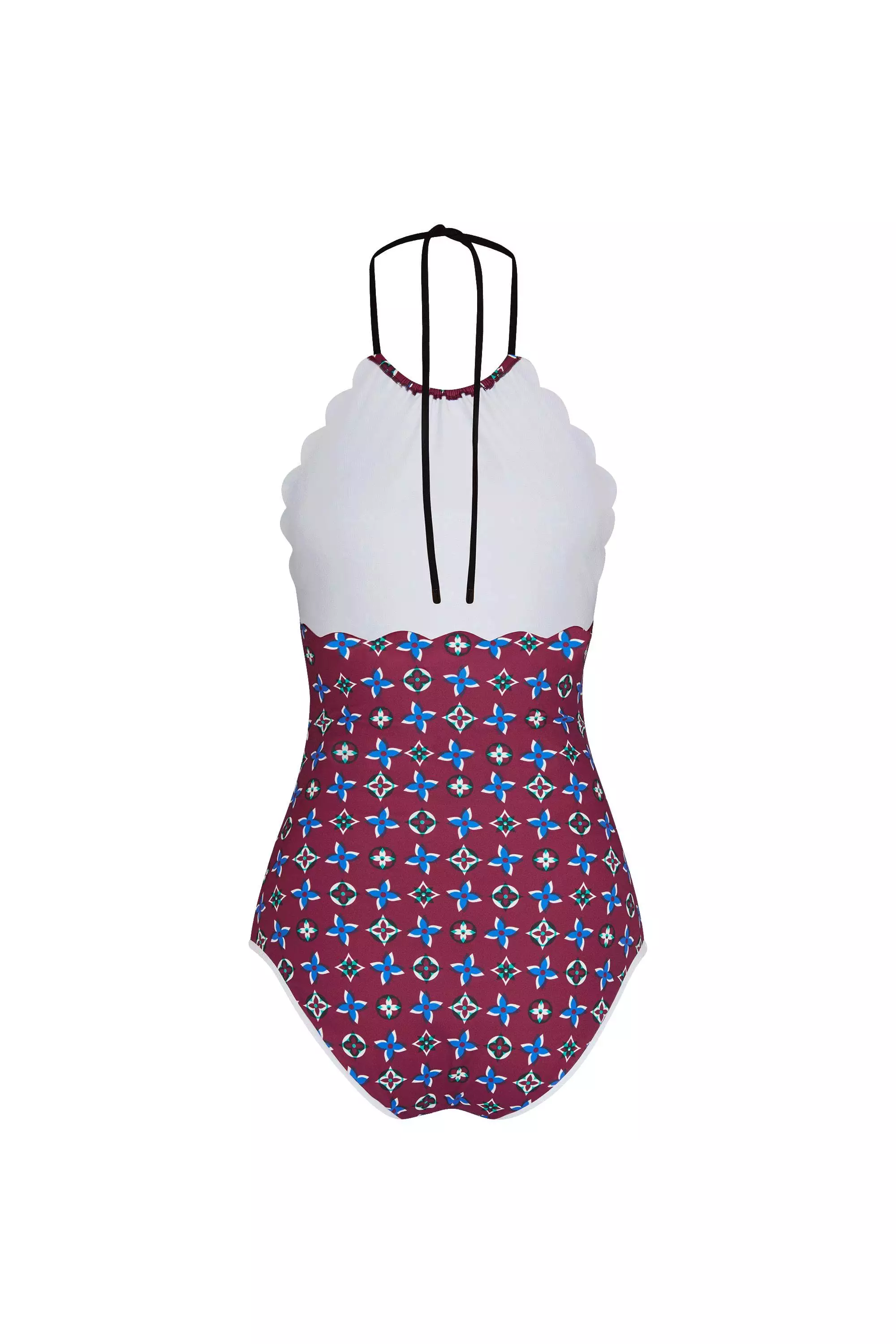 One-Piece Swimsuit With Scallop Hems