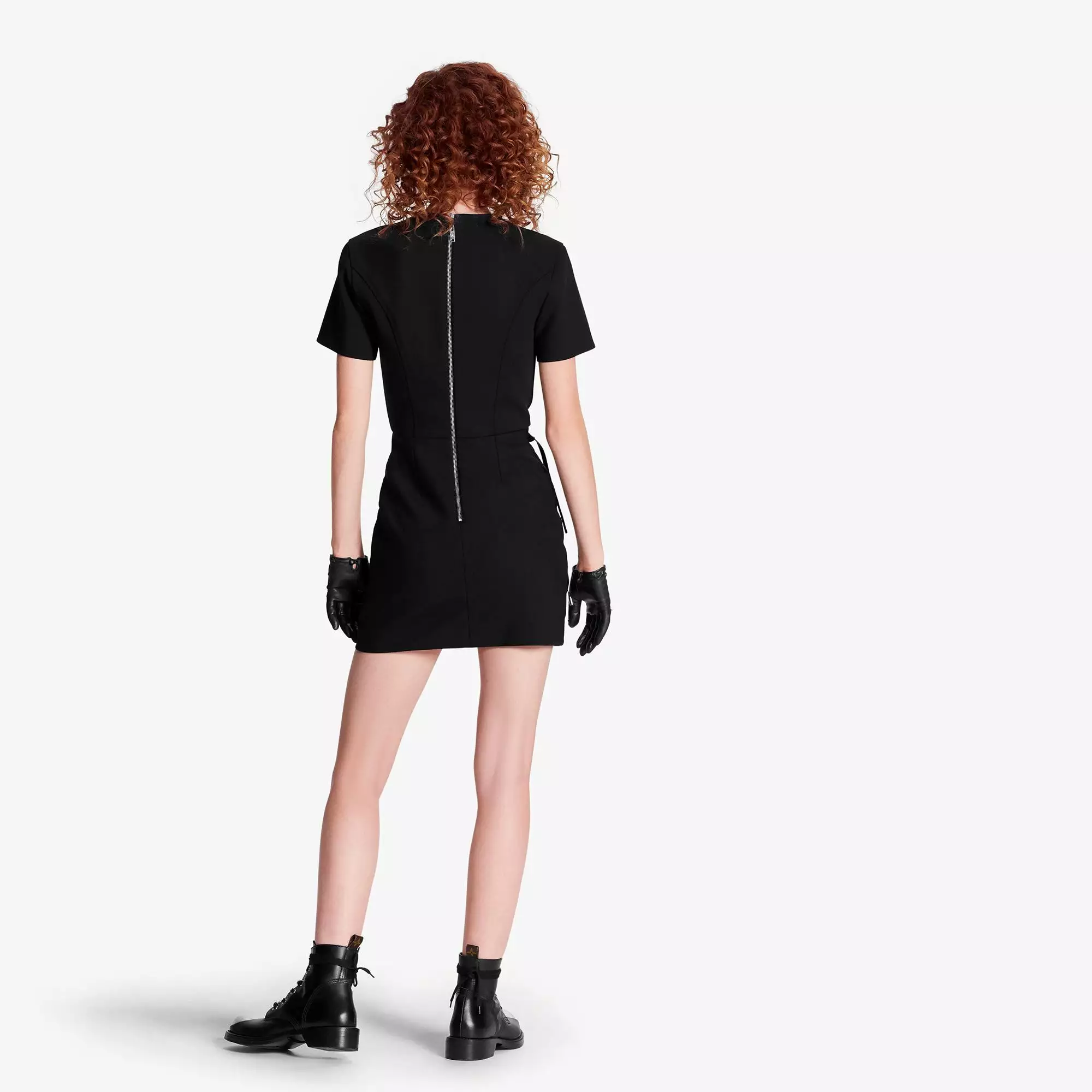 Short-Sleeved Dress With Lacing Detail