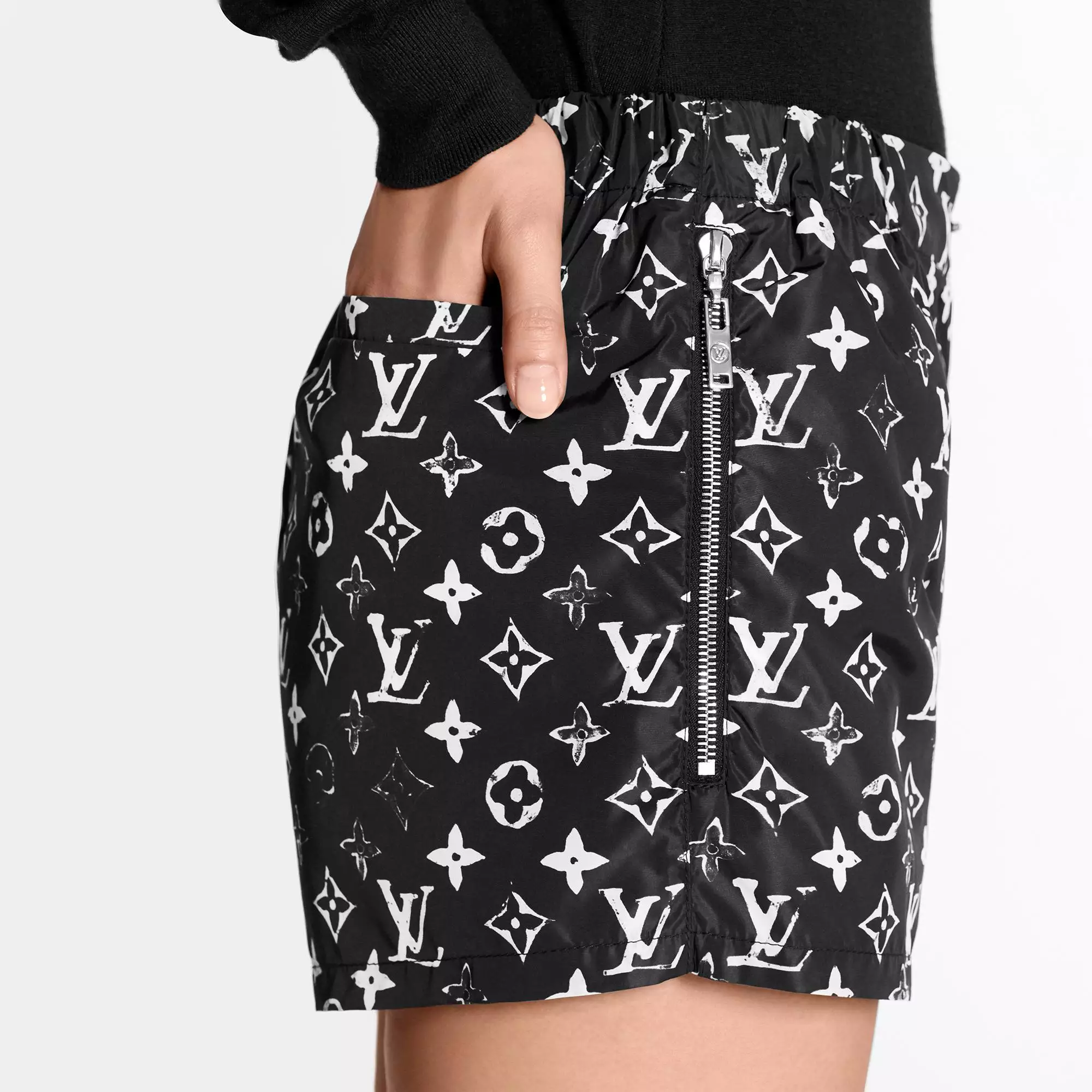 Stencil-effect Monogram Shorts