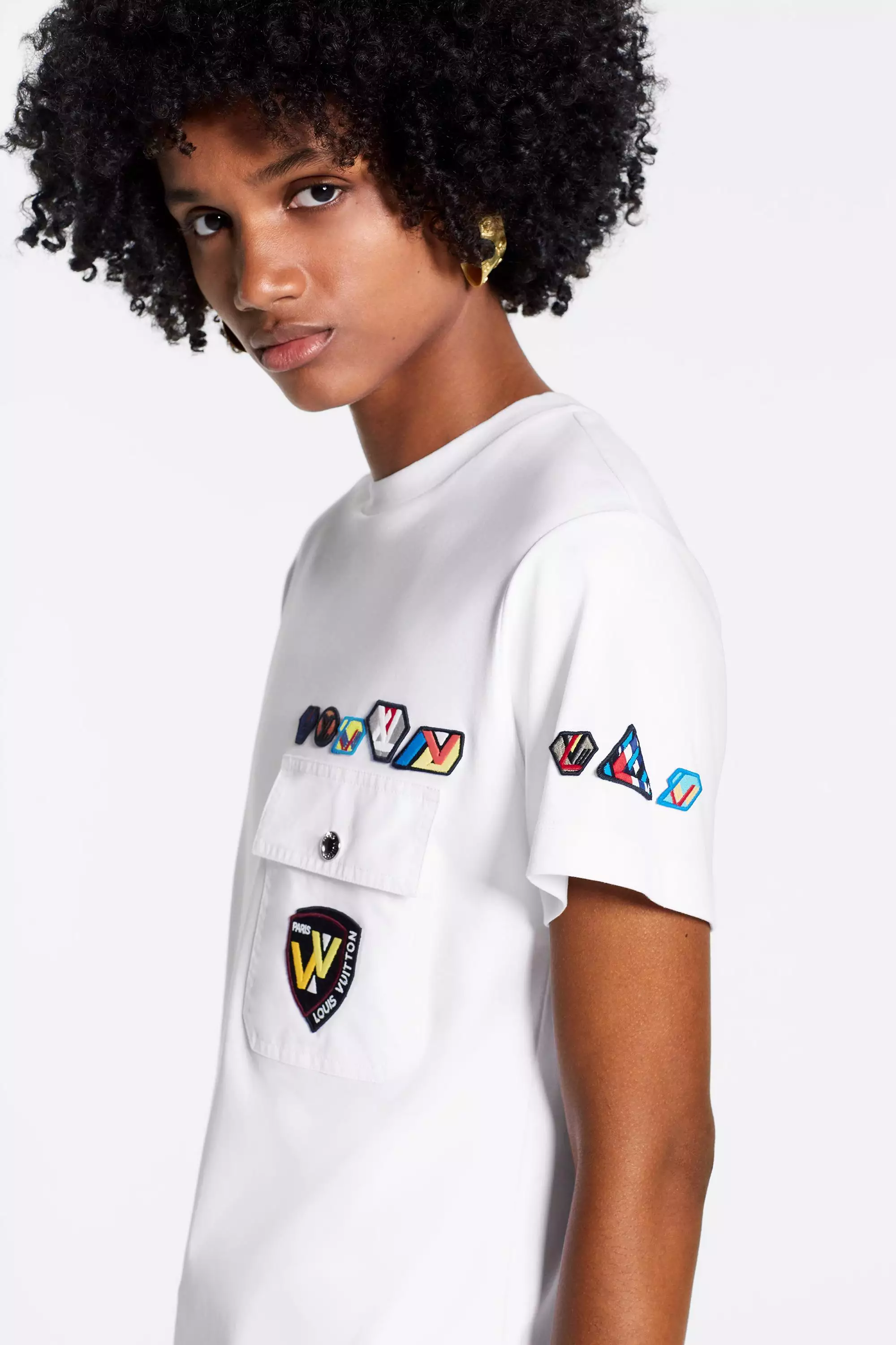 T-Shirt With Pocket And LV Small Patches