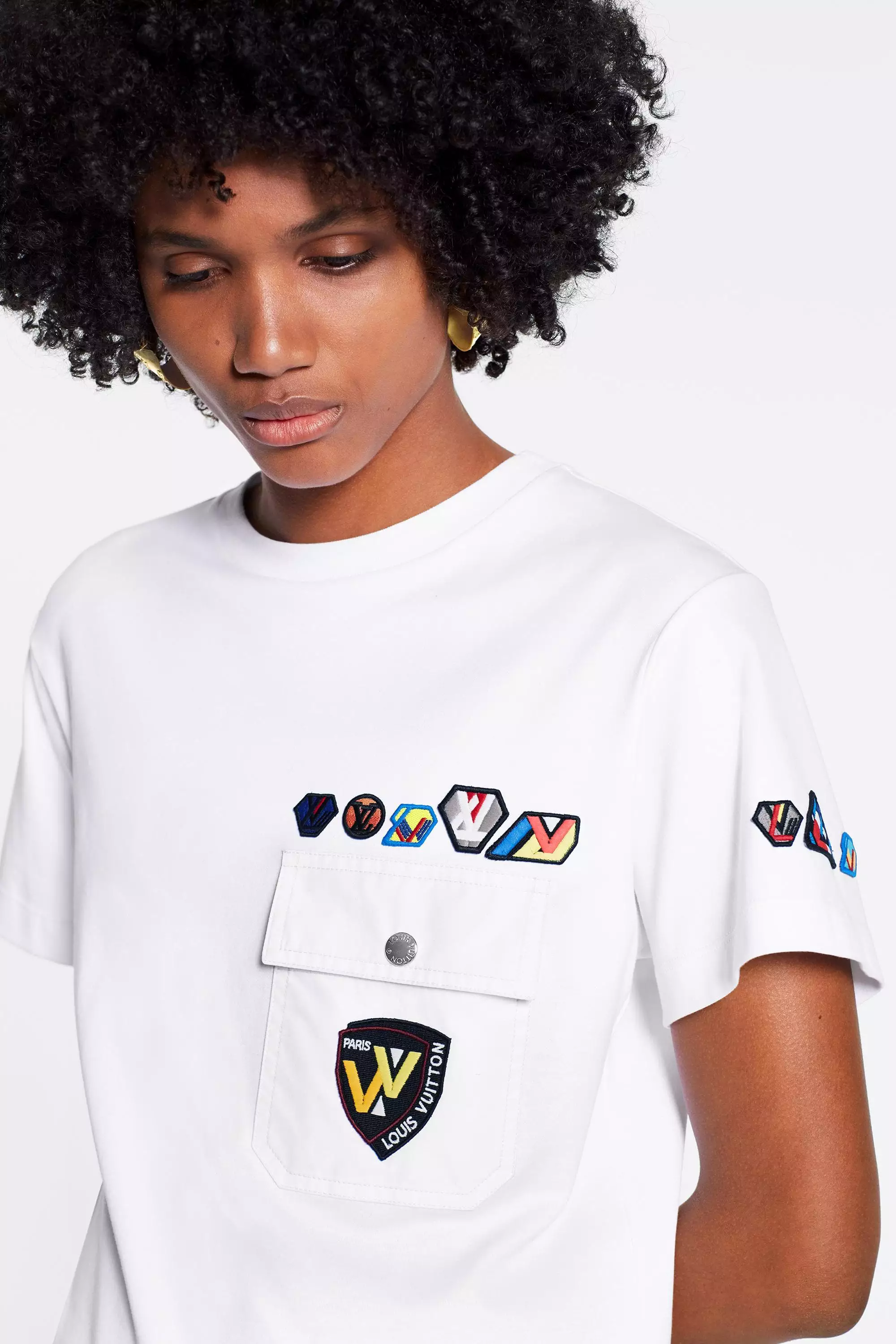 T-Shirt With Pocket And LV Small Patches